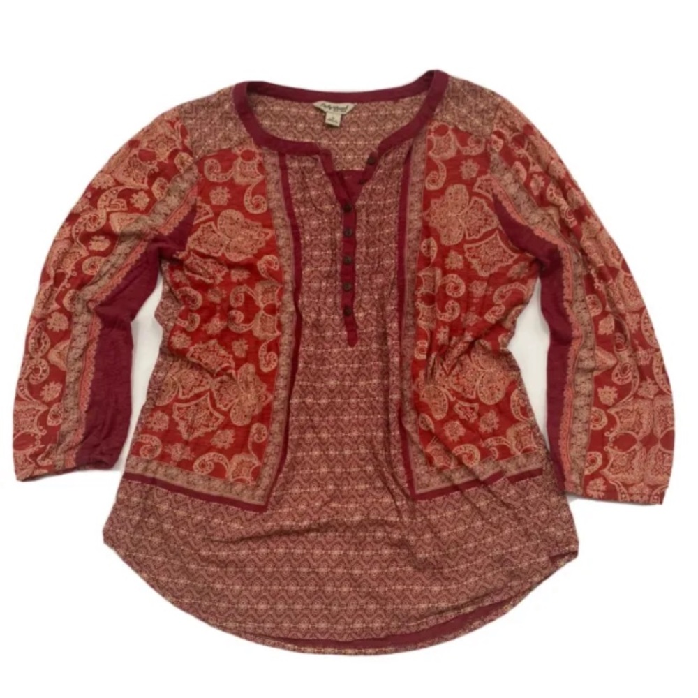 Lucky Brand Womens Size Small Boho Blouse Top